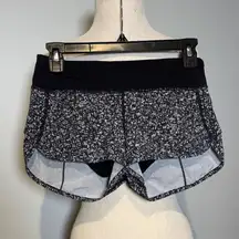 lululemon athletica Black and White Patterned Athletic Shorts