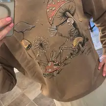 American Eagle skull mushroom floral sweatshirt NWT SMALL