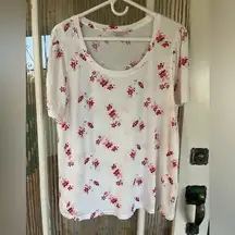 Lucky Brand Short Sleeve Floral T-Shirt Size XL