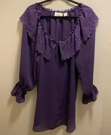 Victoria's Secret  Gold Label Vintage Purple Lace Trim Lingerie Nightgown Size S