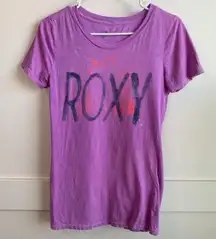 Roxy Purple Logo Short Sleeve Shirt