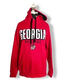 Champion Unisex Hoodie Size Small Georgia Bulldogs Red Black White Applique