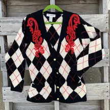 JH Collectibles vintage ugly argyle granny sweater