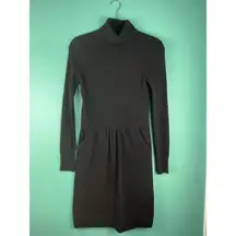 J.Crew Wool Cashmere Turtleneck Sweater Dress XS Black | Long Sleeve Knit with P