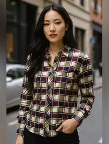 Vintage 90s Y2K Women’s BCBG Max Azria Boho retro Geometric Button up blouse M