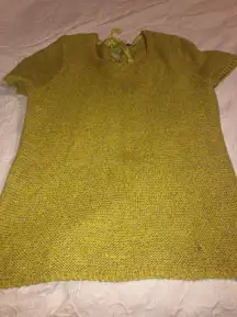 Short Sleeve Sweater With Bow Detail In Back