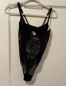 Aerie Show Off Unlined Black Lace Bodysuit Size 32B NWT