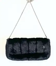 XOXO faux fur vintage 90’s small black handbag purse clutch