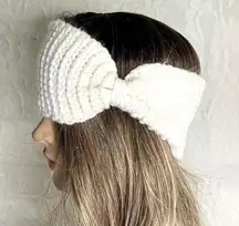 White Sparkle Knit Ear Warmer Headband