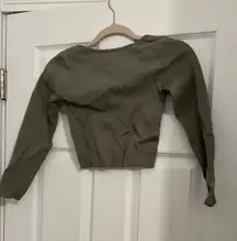 ZARA Basic Military Green Long Sleeve Shirt