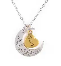 I LOVE YOU Dear Son Heart Pendant Necklace