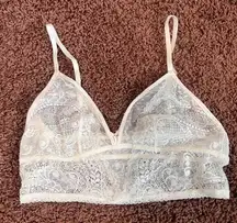 Aerie Lace Bralette Lined Padded Adjustable Straps White Size Medium‎ NWT