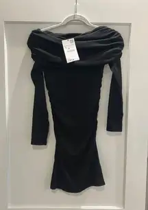 ZARA Bodycon Off-The-Shoulder Black Dress