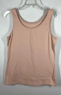 Talbots Women's Straight Hem Pullover Scoop Neck Tank Top Beige Size Small