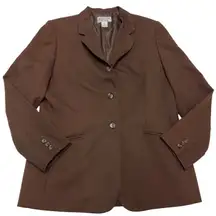 Pendleton Blazer Womens Size 12 Brown 100% Virgin Wool Button Jacket