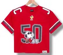 Peanuts Joe Cool Snoopy Women's Cropped Football Jersey