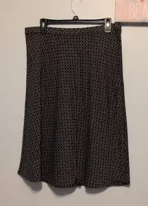Charter Club Size M Navy Blue A Line Geometric Print Skirt