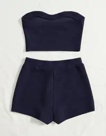 Women's Strapless Set Size Small Navy Blue