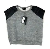 Diesel Black Gold | Boxy Gray Horse Hide Sleeveless Sweatshirt