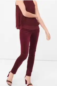 White House Black Market‎ Slim Leg Corduroy Pants Size 0 in Burgundy Plum Wine