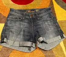 Mavi Vanna Y2K Style Low Rise Dark Wash Denim Jean Shorts Size 24 Waist