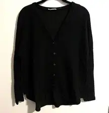 Black Waffle Knit Long Sleeve