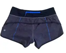 2016 Lululemon Run: Speed Short Heathered Black Lakeside Blue Swift Ultra 4