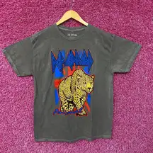 Def Leppard Animal Neon Leopard Hysteria Metal Band Tee large 