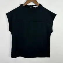 Cable & Gauge Studio XS Black Mock Neck Minimalist Top Quiet Luxury Chic Work