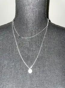 NWOT Bird and Circle Silver Necklace