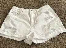 Women’s Topshop Moto Mom White Jean Shorts - US Size 10