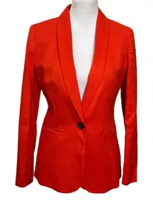 J.CREW NWT Parke Blazer Women’s Size 2 Brilliant Sunset Red Linen Blend Workwear
