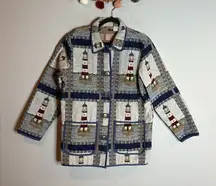 Vtg Lighthouse tapestry jacket shacket