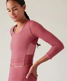 Athleta Pacer Mesh Top, Berry color 