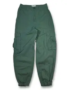 Abercrombie Fitch Women Cargo Pants Green Size S Jogger Utility Pockets