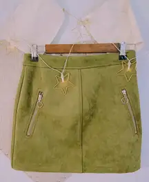 Suede Double Zip Skirt