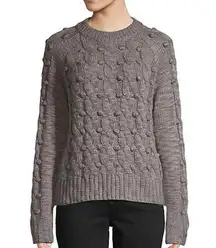 John + Jenn Cable-Knit Crewneck Sweater Long Sleeves Pom Pom Bubble size XS