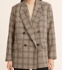 A New Day Plaid Double Breasted Boxy Fit Blazer Fully Lined Size Medium NWT