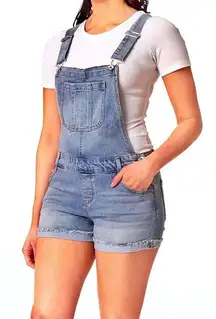 WallFlower Womens Shortalls Blue Denim •Size Medium