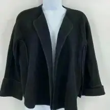 Ann‎ Taylor Loft Black Wool Blend Open Front Cardigan S