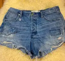 Abercrombie and Fitch high rise distressed shorts