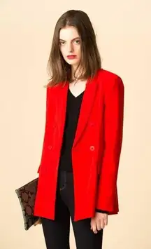 Tibi Steward Double Breasted Blazer Red Size 6