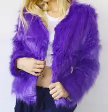 Nwt  Purple Faux Fur Jacket