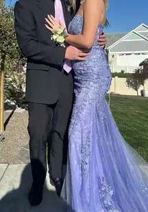 Amelia Couture Periwinkle Fitted Mermaid Prom Dress