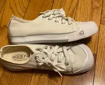 Women's Keen Coronado III White‎ Gray Canvas Lace Up Sneakers Size 7