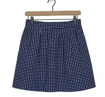 Dina Be Women's Size Small Blue White Embroidered Cross Pattern Pleated Skirt