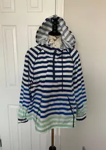 Striped Print Hoodie Hood Oversized Crop 