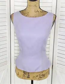 Eden Bridals Sleeveless Zipper Back Shell Tank Top Lilac Purple 14