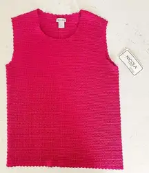 NICOLA Woman Vintage Hot Pink Raspberry Popcorn Sleeveless Tank Top Size 2X NWT