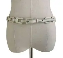 Prada White Leather Chain Link Belte